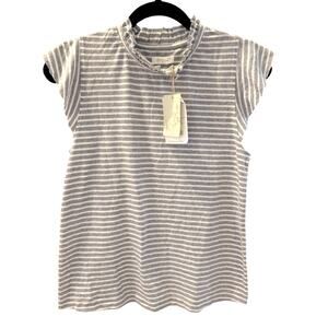 Grey State‎ Mollie Tee NWT Grey White Striped XS S Basic Cotton Eco Friendly
